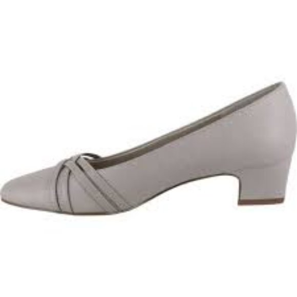 EASY STREET WALLIS WOMEN'S BLOCK HEEL PUMPS/HEELS OATMEAL LINEN 7.5 - Picture 2 of 10